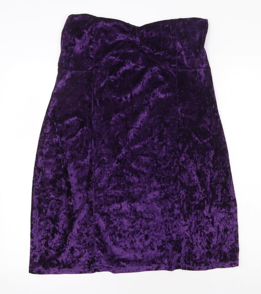 ASOS Womens Purple Polyester Mini Size 14 Off the Shoulder Pullover