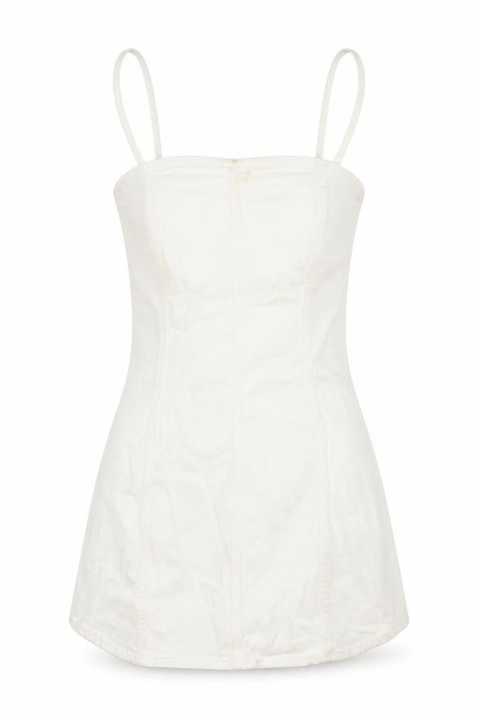Zara Womens White Cotton Mini Size S Square Neck Zip