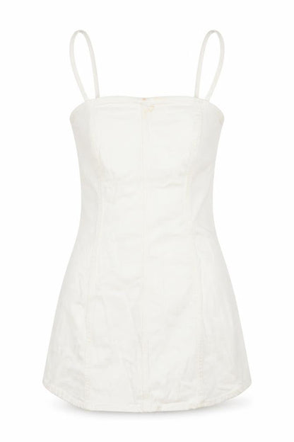 Zara Womens White Cotton Mini Size S Square Neck Zip