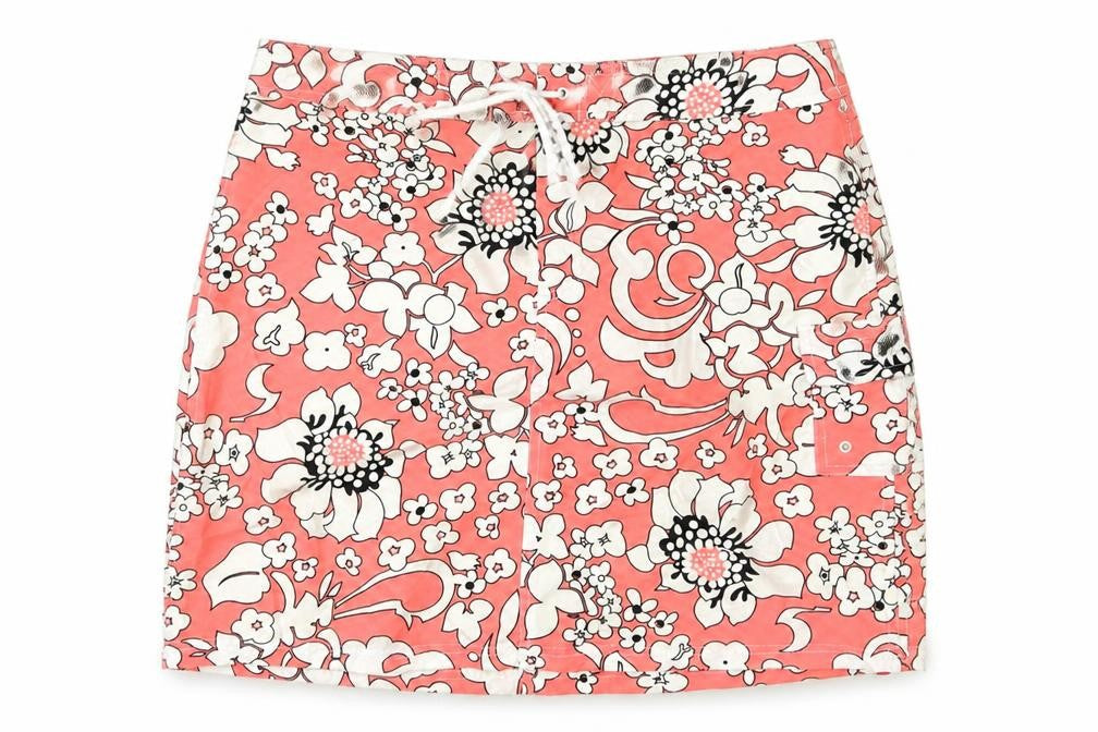 Denver Hayes Womens Pink Floral Polyester Mini Skirt Size L Drawstring
