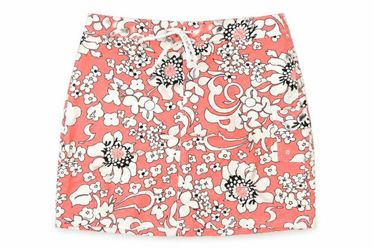 Denver Hayes Womens Pink Floral Polyester Mini Skirt Size L Drawstring