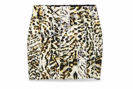 Zara Womens Multicoloured Animal Print Polyester Mini Skirt Size 4 - Leopard Print