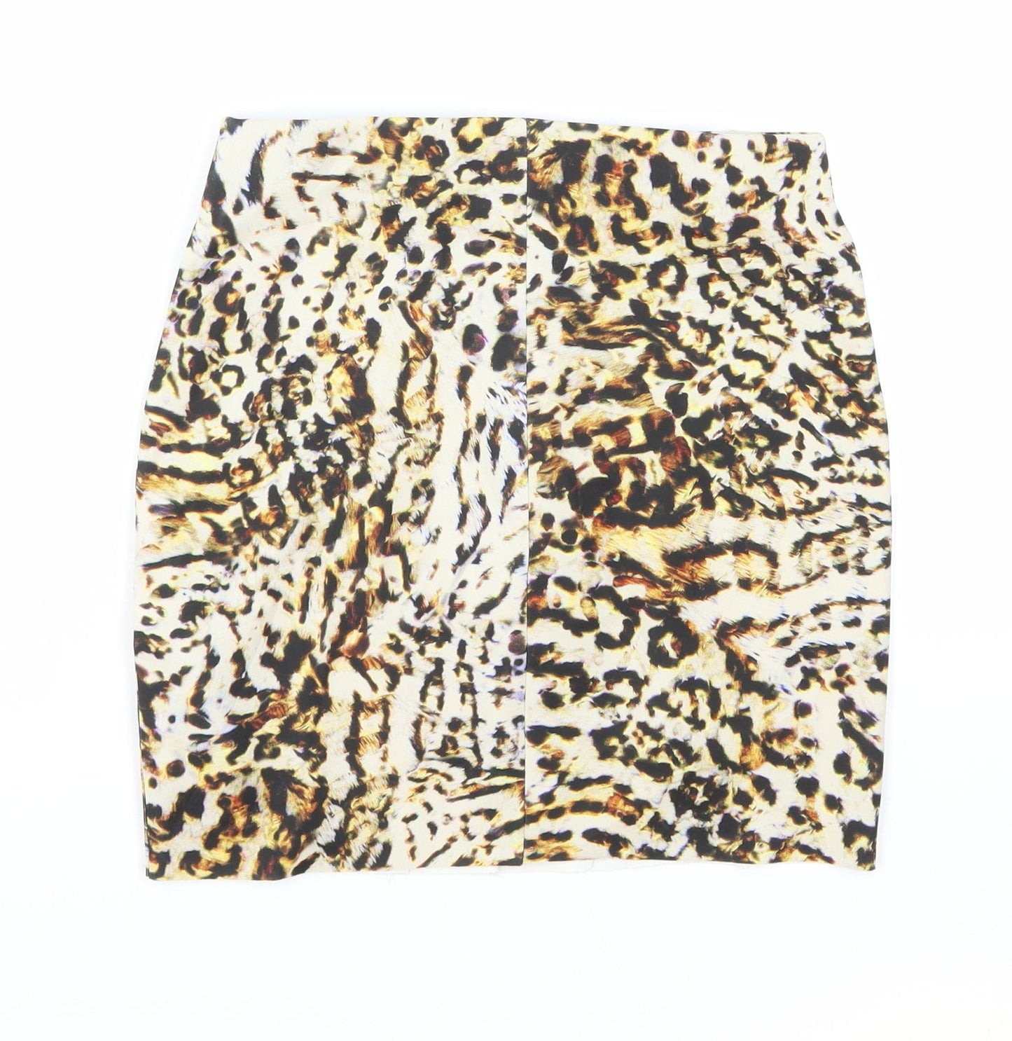 Zara Womens Multicoloured Animal Print Polyester Mini Skirt Size 4 - Leopard Print