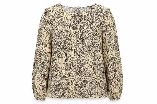 Marks and Spencer Womens Brown Animal Print Viscose Basic Blouse Size 8 Collared - Leopard Print