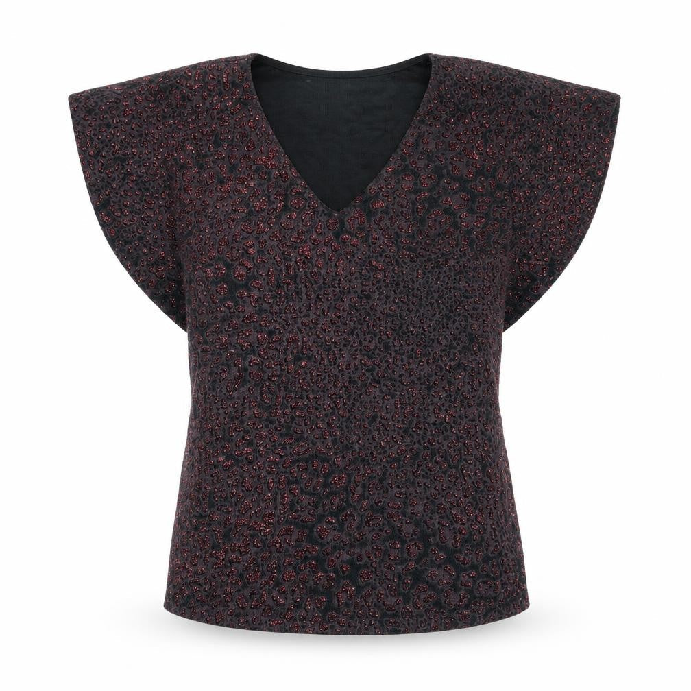 Principles Womens Black Nylon Basic Blouse Size 12 V-Neck