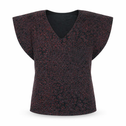 Principles Womens Black Nylon Basic Blouse Size 12 V-Neck