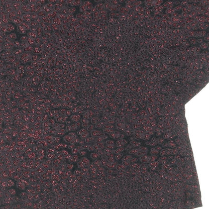 Principles Womens Black Nylon Basic Blouse Size 12 V-Neck