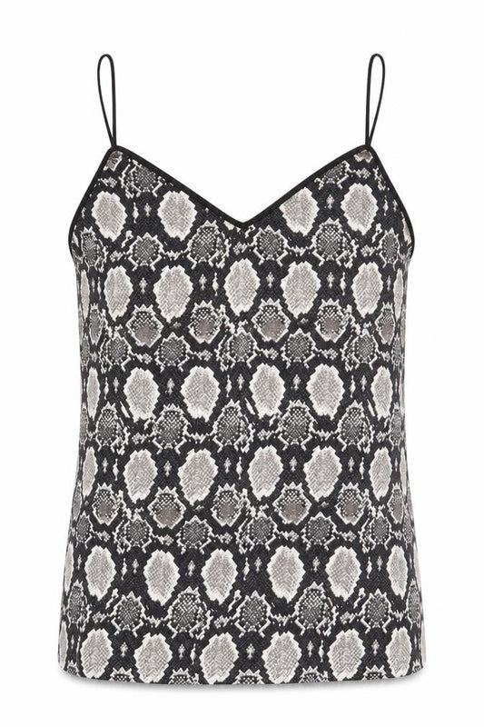 Topshop Womens Grey Animal Print Polyester Camisole Tank Size 8 V-Neck - Snake Skin Print