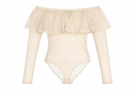 Forever 21 Womens Beige Polyester Bodysuit One-Piece Size S Snap