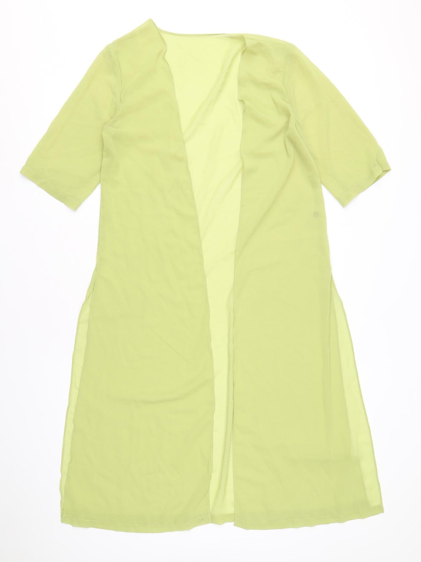 Preworn Womens Green Polyester Kimono Blouse Size M V-Neck