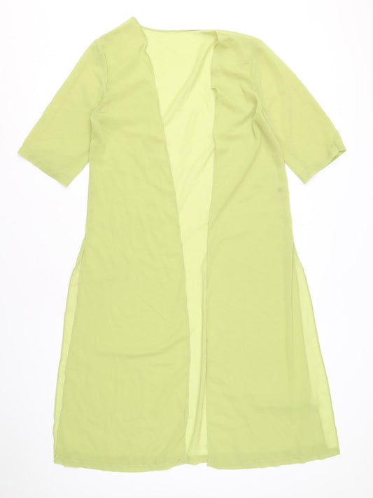 Preworn Womens Green Polyester Kimono Blouse Size M V-Neck
