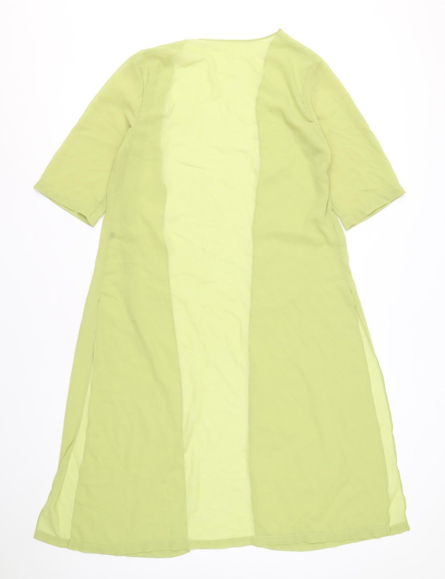 Preworn Womens Green Polyester Kimono Blouse Size M V-Neck