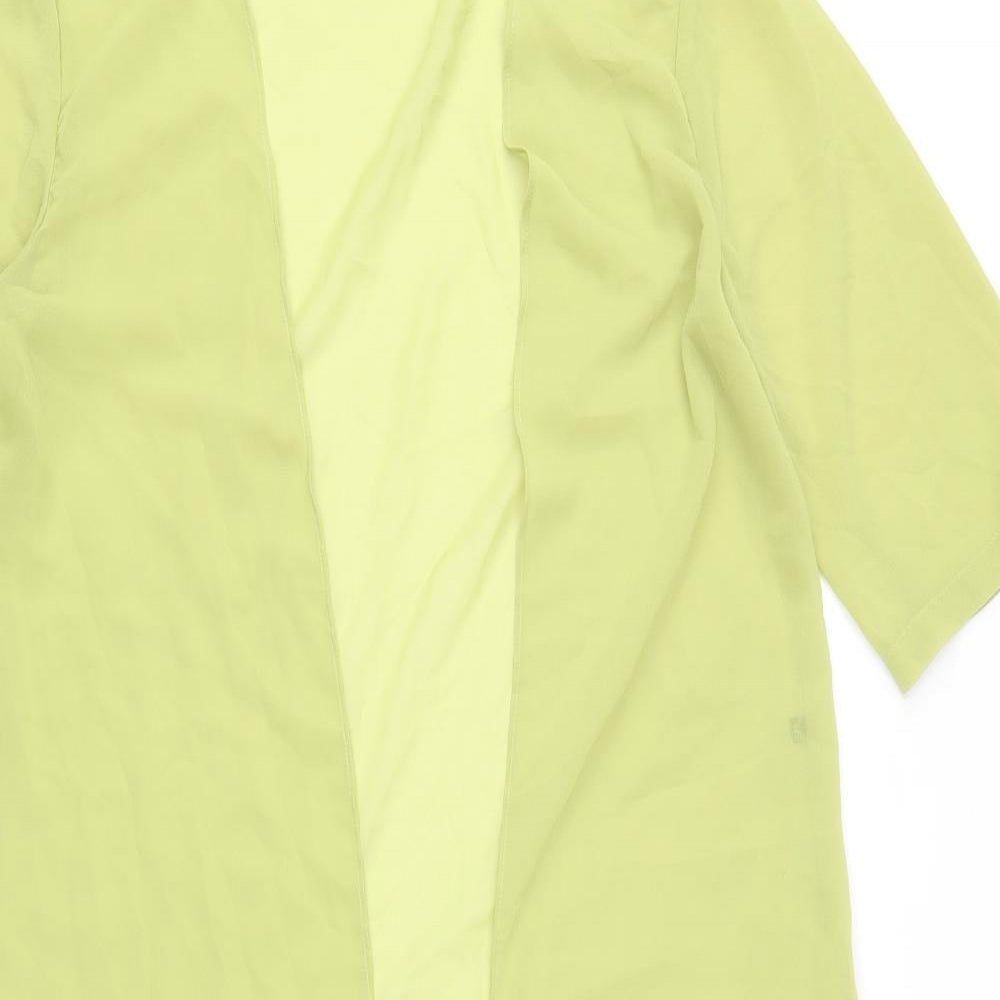 Preworn Womens Green Polyester Kimono Blouse Size M V-Neck