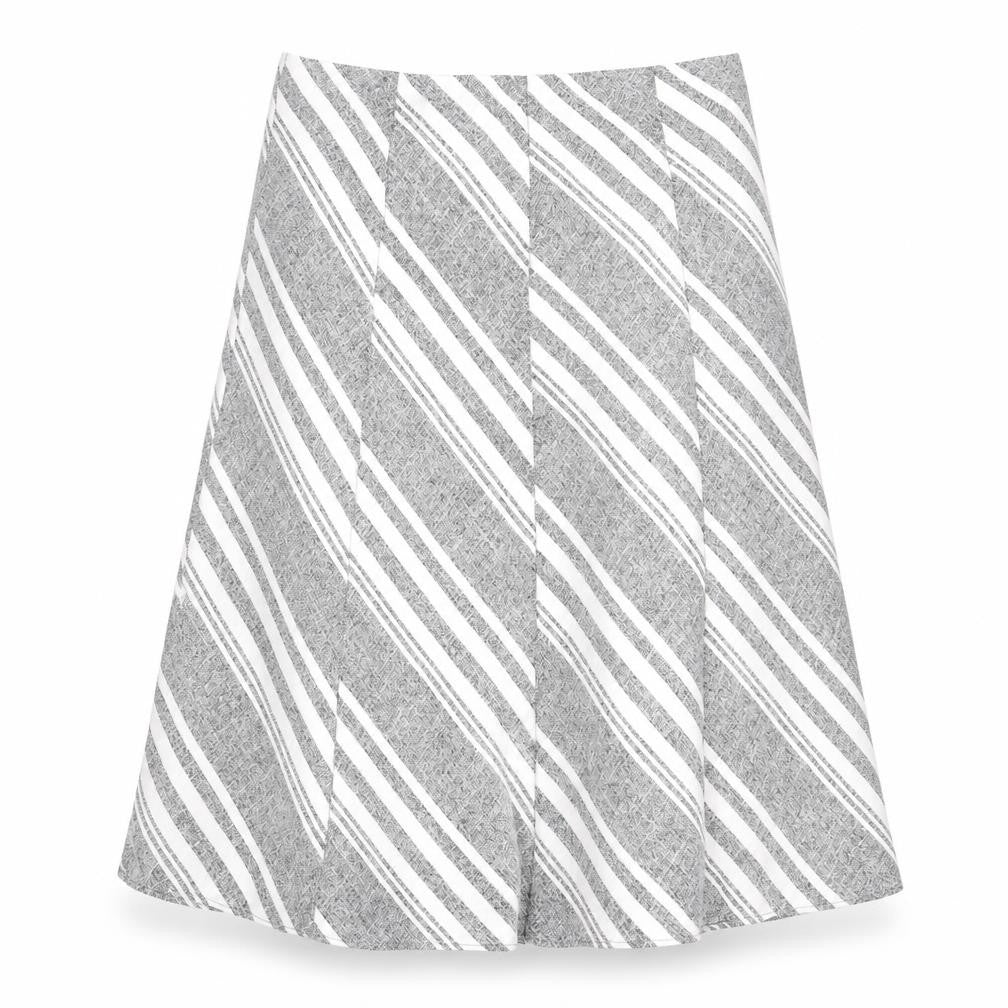 Marks & Spencer Womens Grey Geometric Polyester A-Line Skirt Size 10