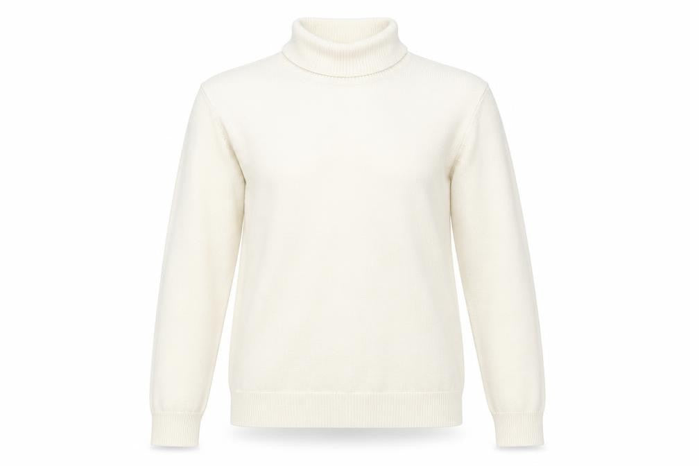 Czarina Womens Ivory Roll Neck Acrylic Pullover Jumper Size 12