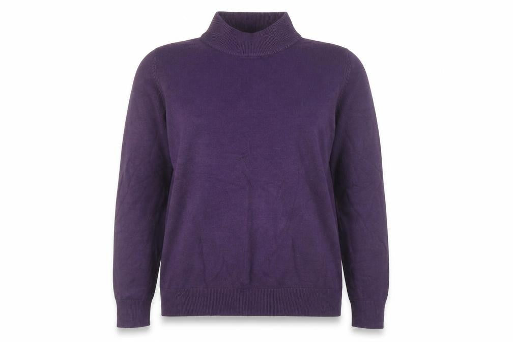 Marks & Spencer Womens Purple Mock Neck Acrylic Pullover Jumper Size 12