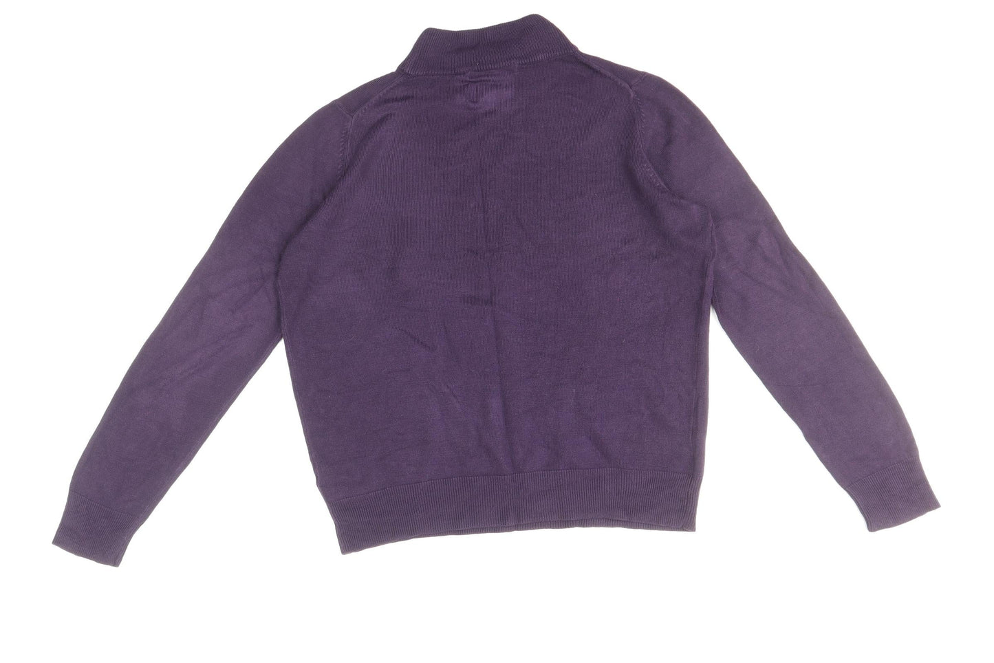 Marks and Spencer Womens Purple Mock Neck Acrylic Pullover Jumper Size 12