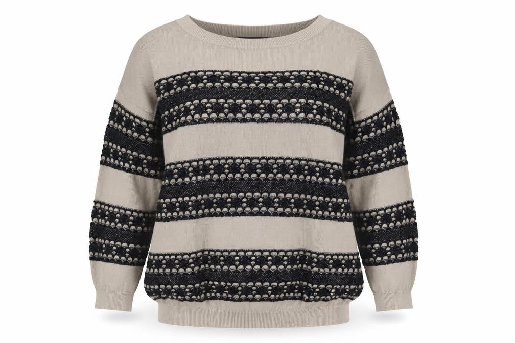 Warehouse Womens Brown Round Neck Floral Cotton Pullover Jumper Size 14