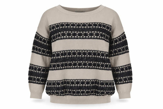 Warehouse Womens Brown Round Neck Floral Cotton Pullover Jumper Size 14