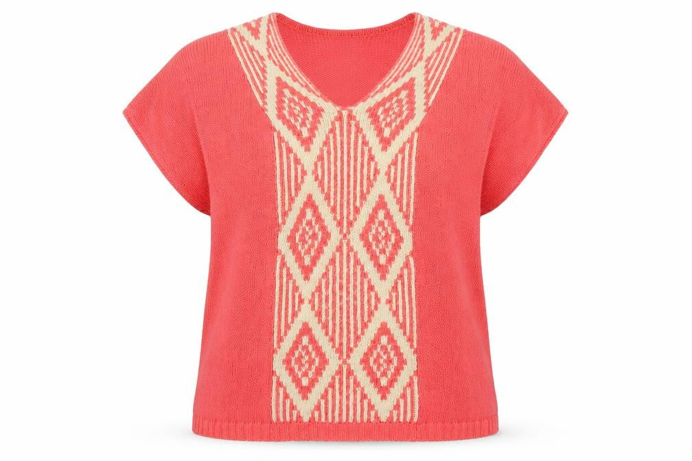 Cellbes Womens Red V-Neck Cotton Pullover Jumper Size 12