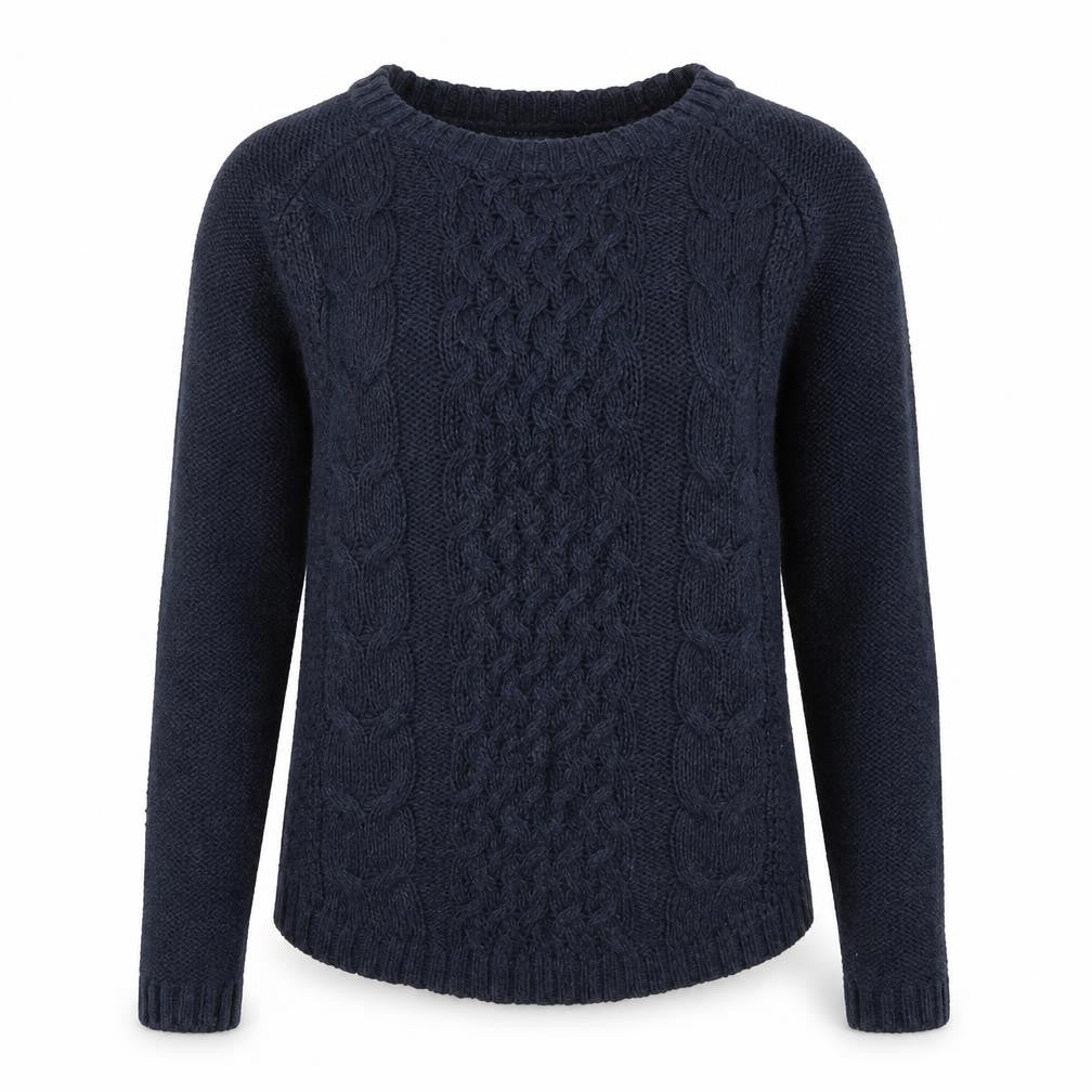 H&M Womens Blue Round Neck Cotton Pullover Jumper Size S