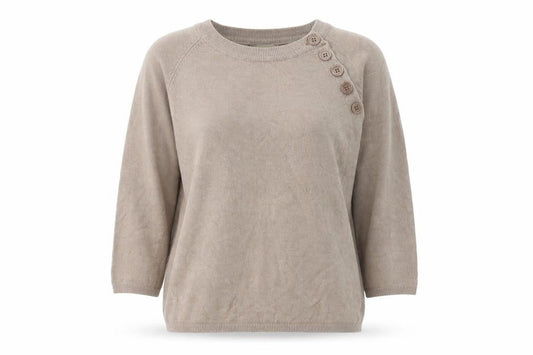 Valley Girl Womens Brown Round Neck Cotton Pullover Jumper Size M