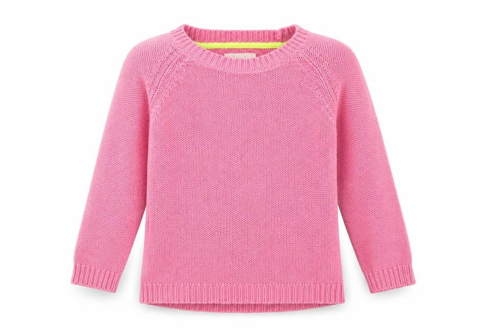 Johnnie B Girls Pink Scoop Neck Cotton Pullover Jumper Size 11-12 Years Pullover