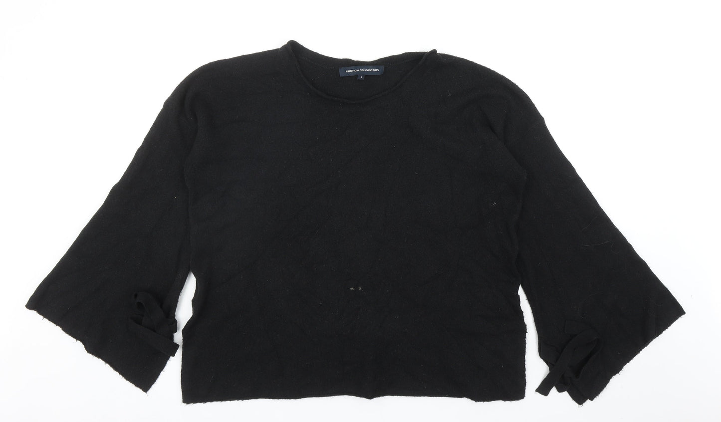 French Connection Womens Black Round Neck Acrylic Pullover Jumper Size S