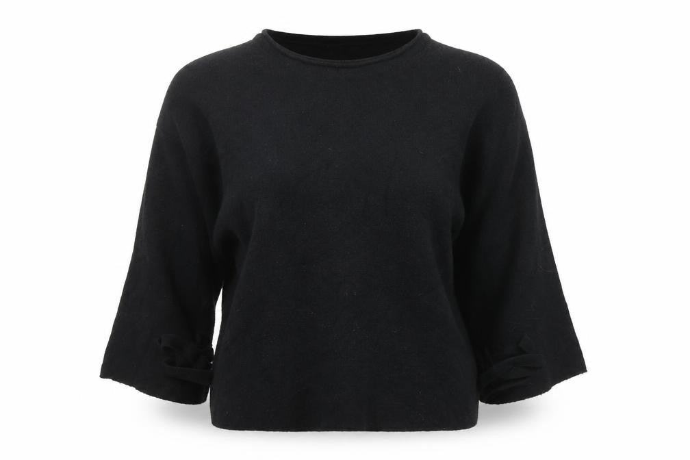 French Connection Womens Black Round Neck Acrylic Pullover Jumper Size S