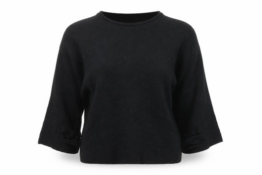 French Connection Womens Black Round Neck Acrylic Pullover Jumper Size S