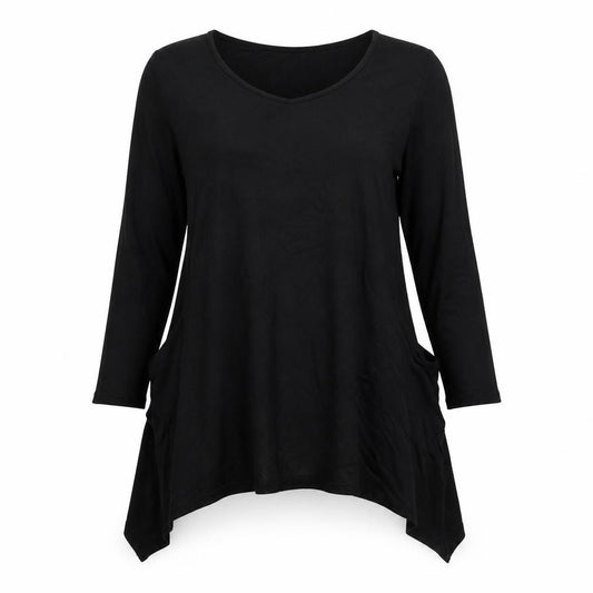 Marks and Spencer Womens Black Viscose A-Line Size 14 Boat Neck Pullover