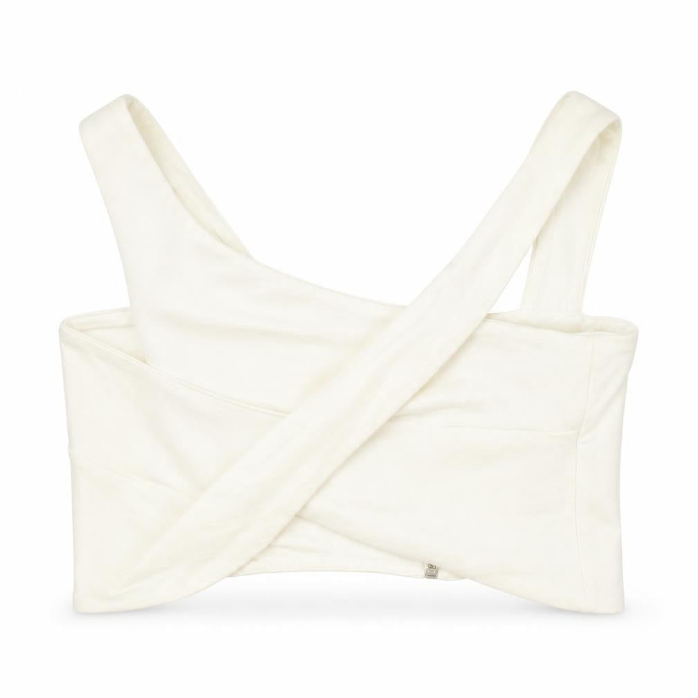ASOS Womens Ivory Polyester Cropped Blouse Size 10 V-Neck