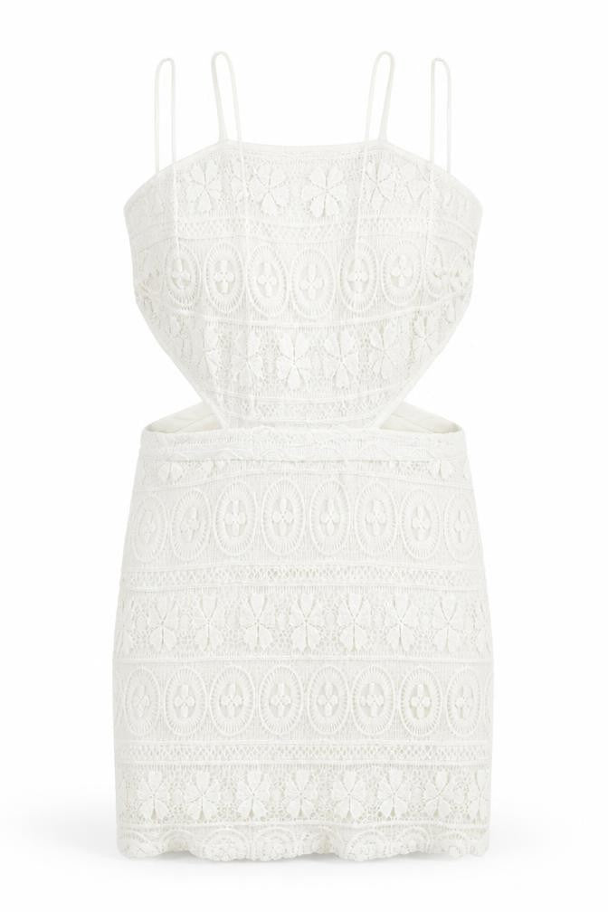 hearts and bows Womens Ivory Polyester Bodycon Size 14 Square Neck Zip