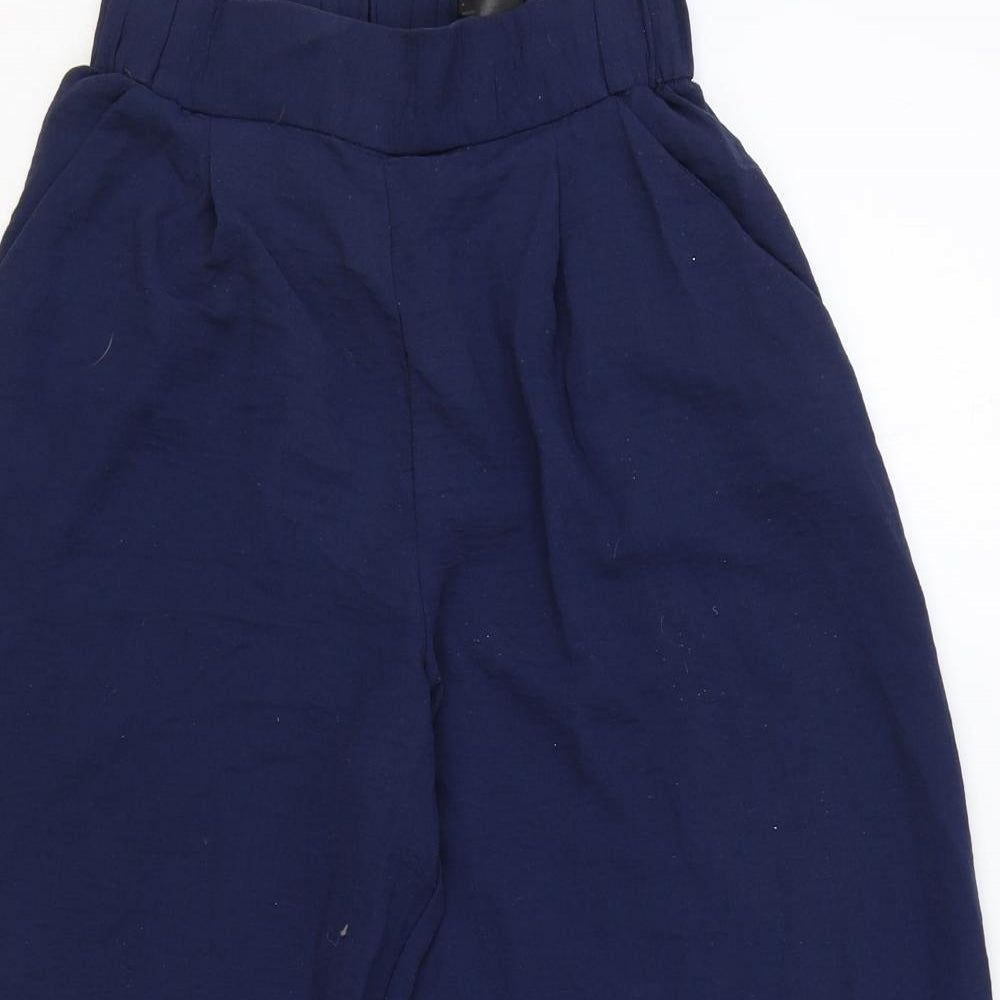 H&M Womens Blue Polyester Trousers Size 6 Regular
