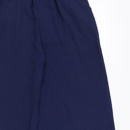 H&M Womens Blue Polyester Trousers Size 6 Regular