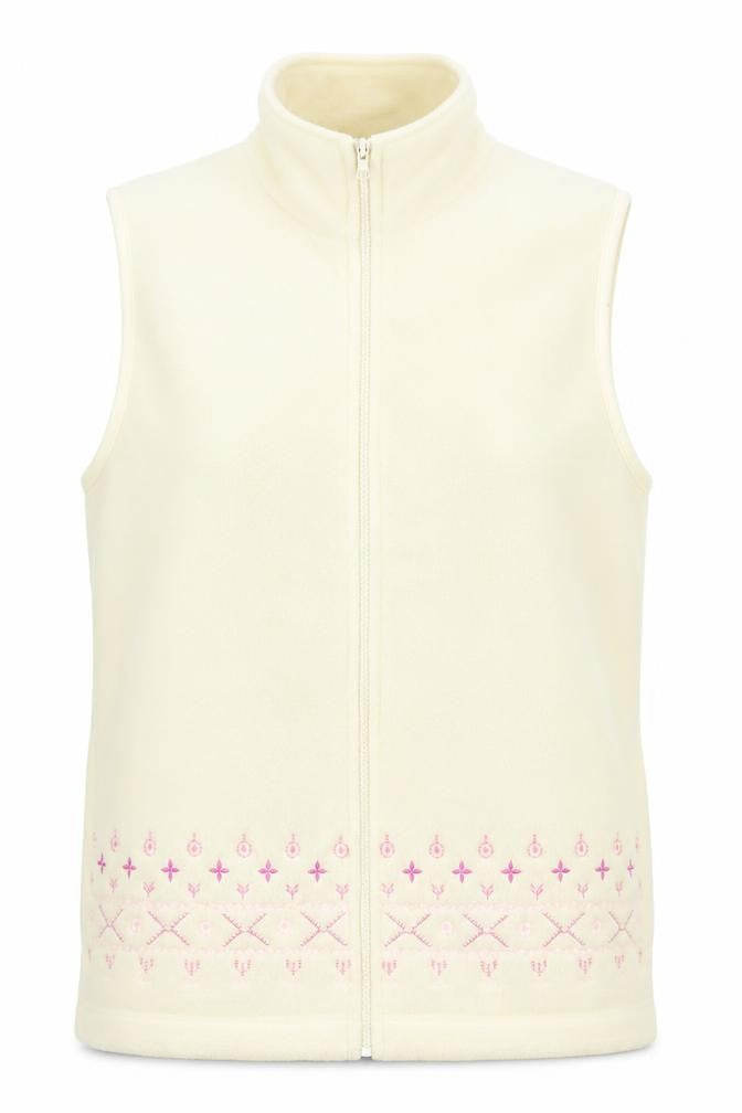 Neutral Territory Womens Beige Geometric Gilet Waistcoat Size S Zip