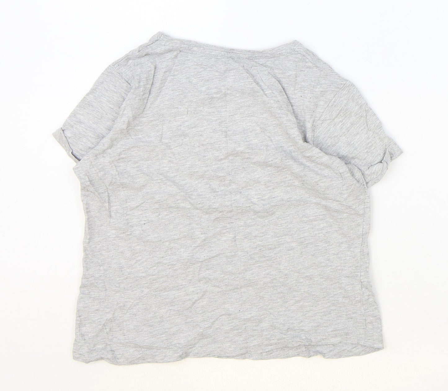 Primark Girls Grey Cotton Basic T-Shirt Size 9-10 Years Round Neck Pullover - Dolphin