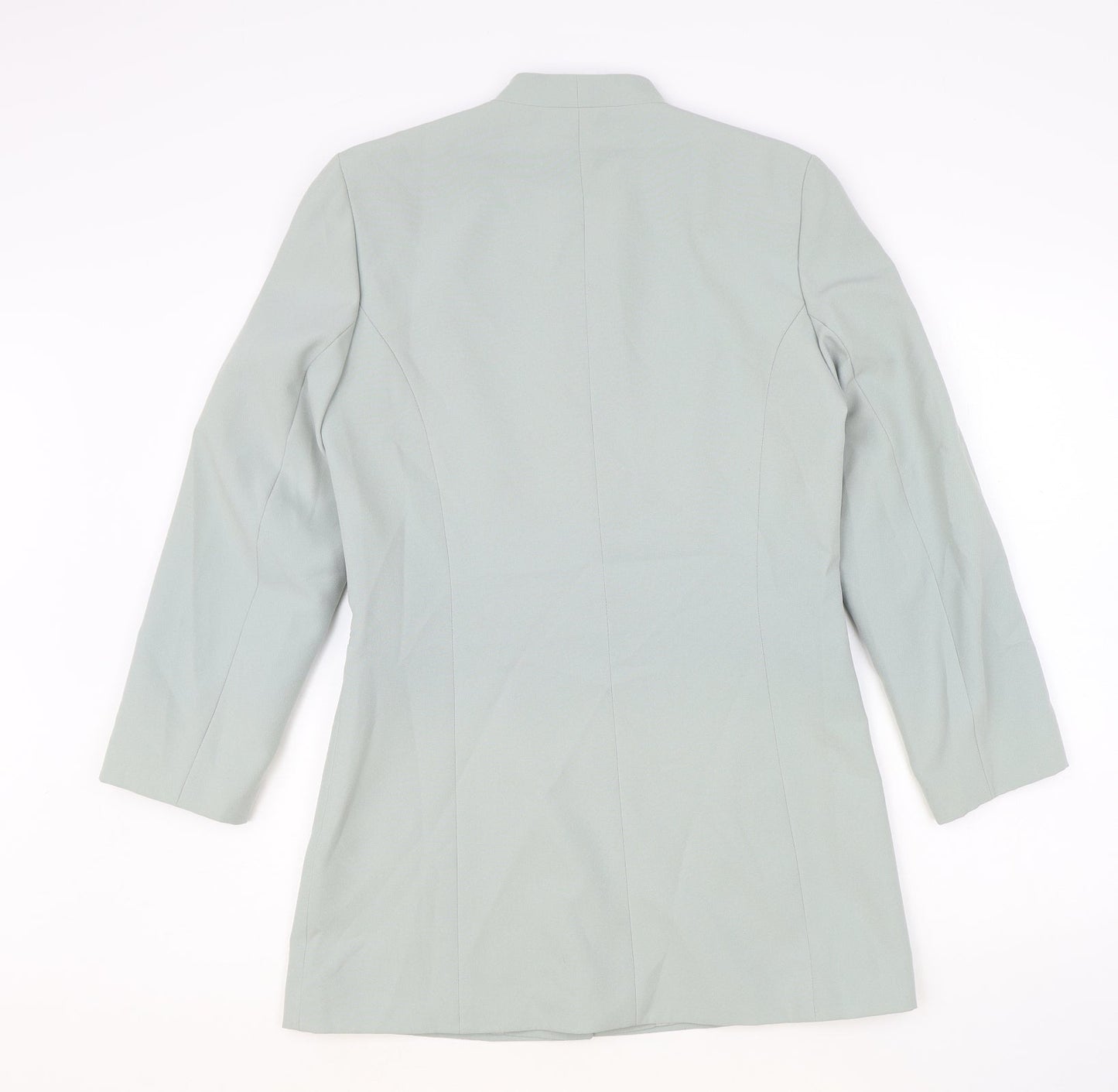 Preworn Womens Green Polyester Jacket Suit Jacket Size 10
