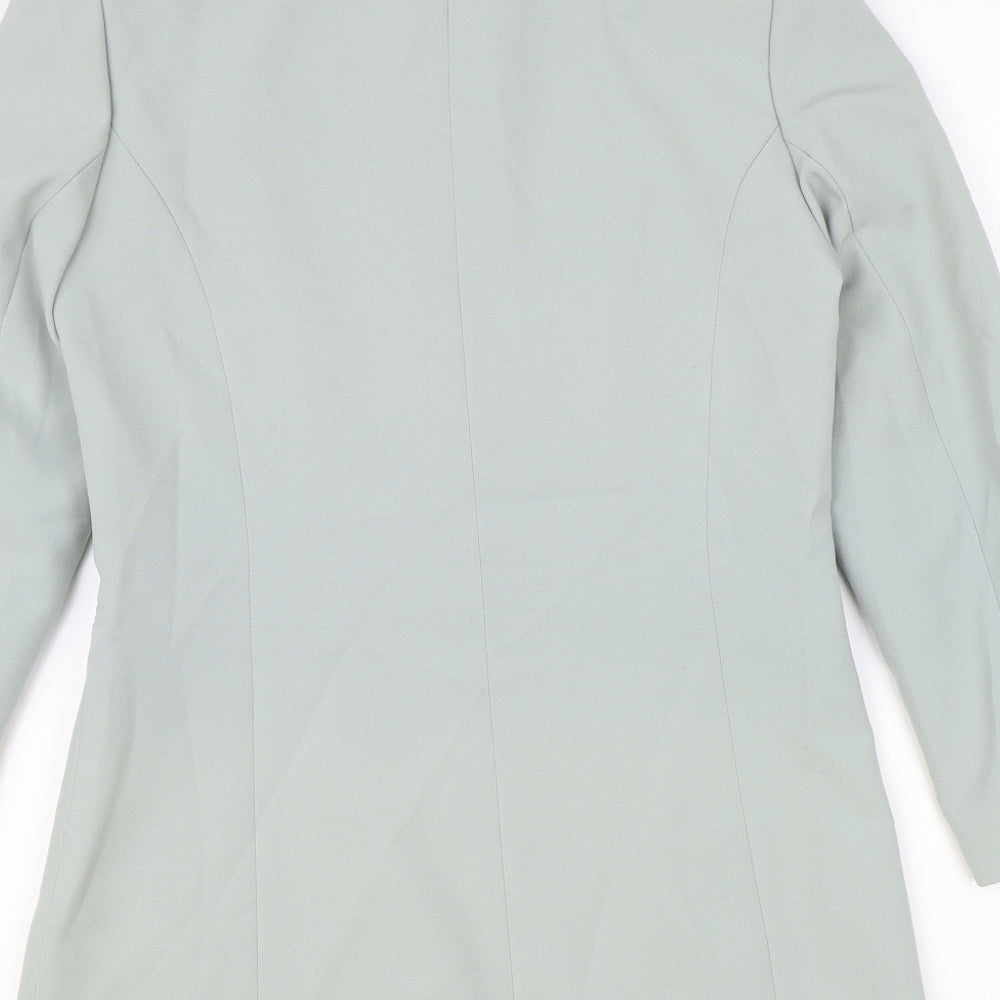 Preworn Womens Green Polyester Jacket Suit Jacket Size 10