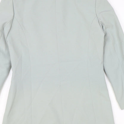 Preworn Womens Green Polyester Jacket Suit Jacket Size 10