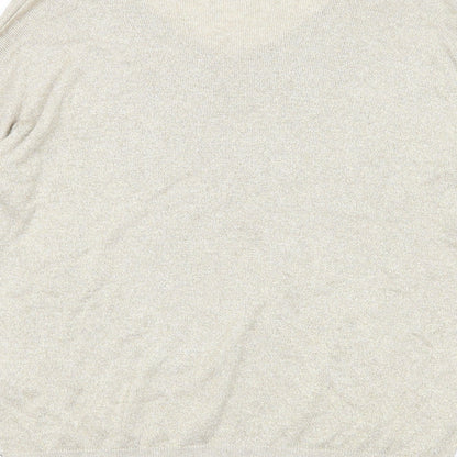 Pomodoro Womens Gold Scoop Neck Viscose Pullover Jumper Size 10