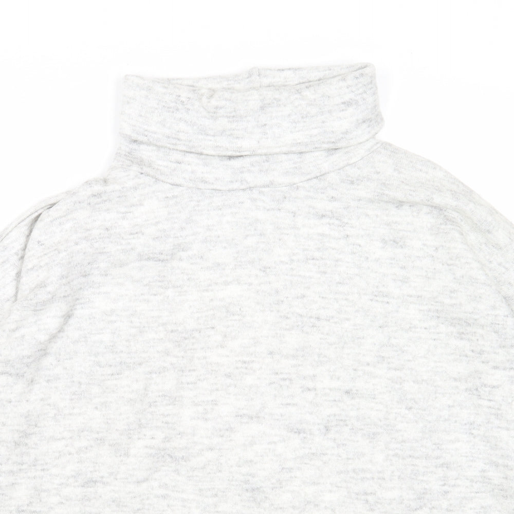 New Look Womens Grey Roll Neck Acrylic Pullover Jumper Size M