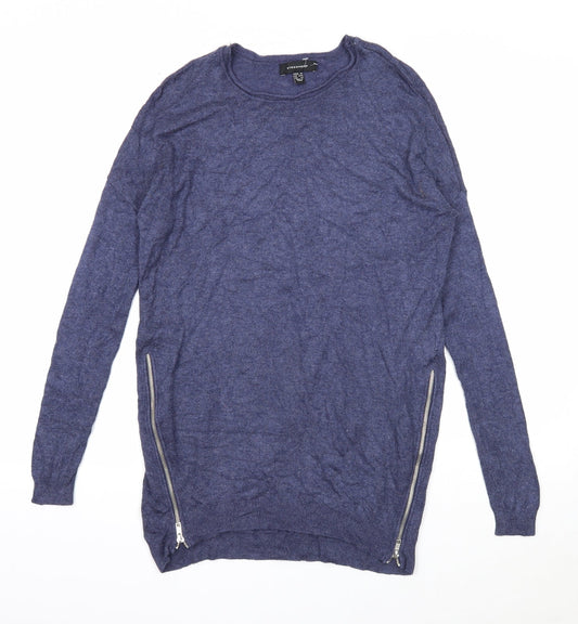 Atmosphere Womens Blue Round Neck Viscose Pullover Jumper Size 6