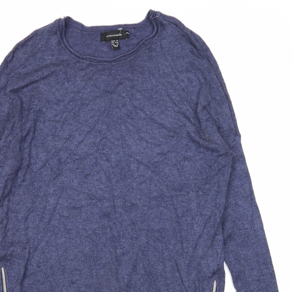 Atmosphere Womens Blue Round Neck Viscose Pullover Jumper Size 6
