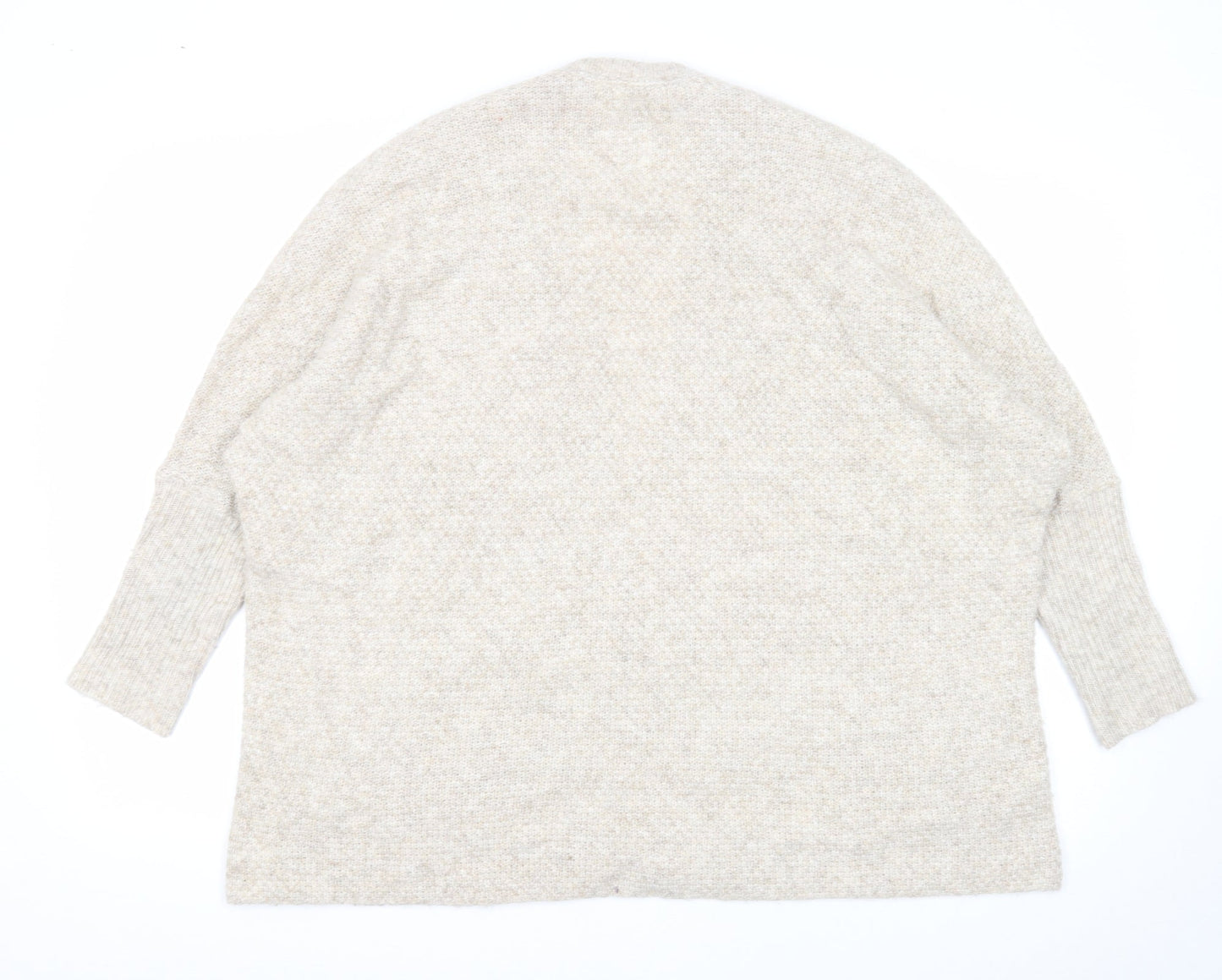 MANTARAY PRODUCTS Womens Beige V-Neck Acrylic Cardigan Jumper Size M