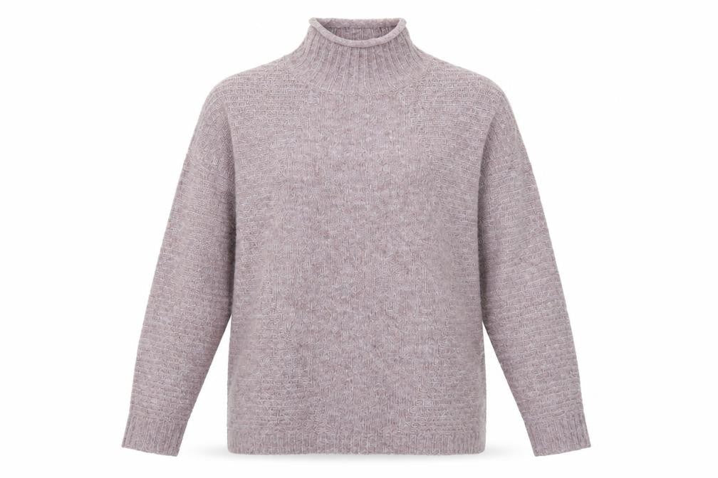 TU Womens Purple Mock Neck Acrylic Pullover Jumper Size 8