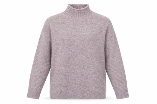 Tu Womens Purple Mock Neck Acrylic Pullover Jumper Size 8