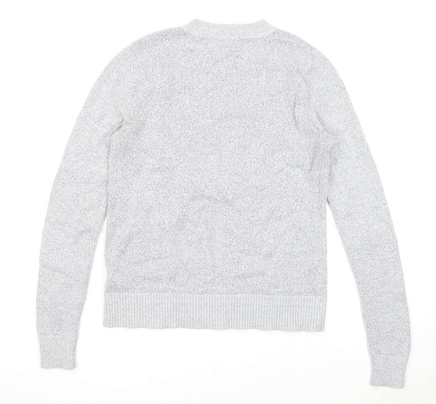 Oasis Womens Grey Round Neck Acrylic Pullover Jumper Size XS