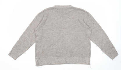 Pure & Natural Womens Brown Round Neck Acrylic Pullover Jumper Size XL