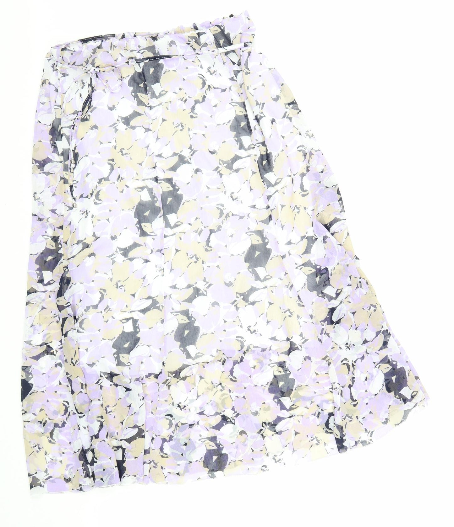 Forever Womens Purple Geometric Polyester A-Line Skirt Size XL Drawstring